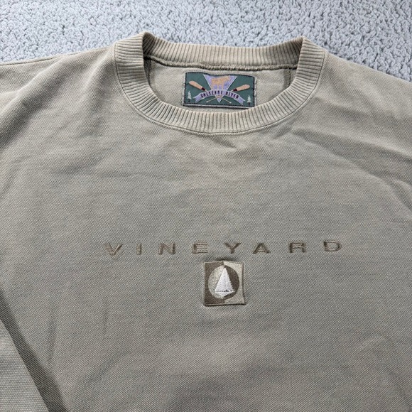 Cheyenne River Other - Cheyenne River Vineyard Embroidered Sweatshirt Mens Tan Sailboat Graphic XL